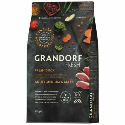 Grandorf (Грандорф) Fresh Dog Adult Medium & Maxi Duck & Sweet Potato Беззерновий сухий корм з качкою і бататом для середніх і великих собак