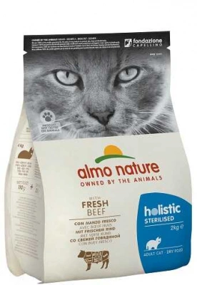 Almo Nature (Альмо Натюр) Holistic Cat With Fresh Meat Sterilised Beef 2 кг Беззерновий корм зі свіжою яловичиною для стерилізованих котів та кішок