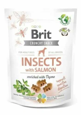 Brit Care (Бріт Кеа) Dog Crunchy Cracker Insects with Salmon Ласощі з комахами та лососем для собак з чутливим травленням