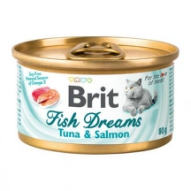 Brit (Бріт) Fish Dreams Консерви для котів з тунцем і лососем в бульйоні img