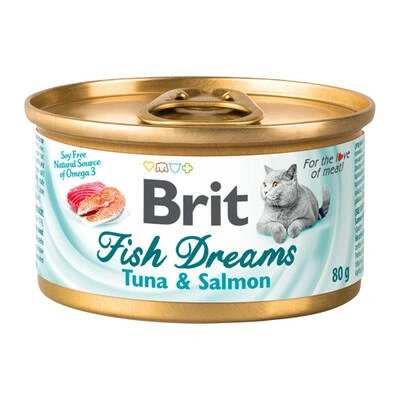 Brit (Бріт) Fish Dreams Консерви для котів з тунцем і лососем в бульйоні