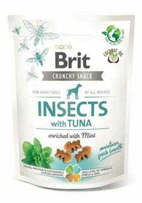 Brit Care (Бріт Кеа) Dog Crunchy Cracker Insects with Tuna Ласощі з комахами та тунцем для свіжості подиху собак