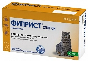 Fiprist (Фіпріст) Спот Он Краплі на холку від бліх і кліщів для котів