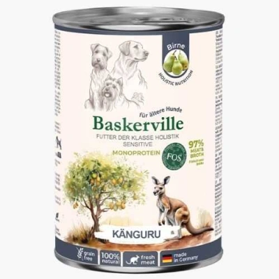 Baskerville (Баскервіль) Monoprotein FOS Dog Senior Sensitive Kangaroo Беззерновий вологий корм з кенгуру для літніх собак з чутливим травленням