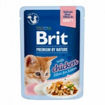 Brit Premium (Бріт Преміум) Kitten Delicate Fillets in Gravy Chicken Вологий корм з куркою в соусі для кошенят img