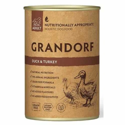 Grandorf (Грандорф) Dog Adult Grain Free Duck & Turkey Вологий корм з качкою та індичкою для дорослих собак різних порід