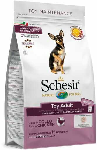 Сухий монопротеїновий корм Schesir для дорослих собак миниатюрних порід