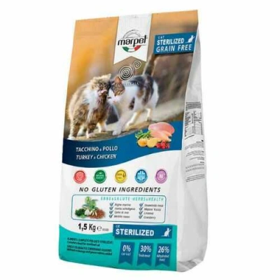 Marpet (Марпет) Equilibria Cat Sterilized Grain Free Turkey & Chicken Беззерновий сухий корм з індичкою і куркою для стерилізованих котів і кішок