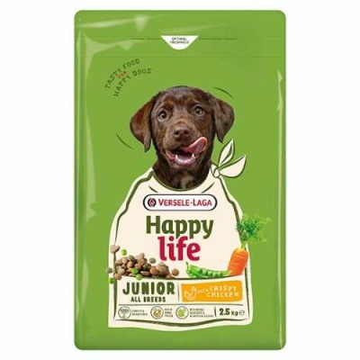 Happy Life (Хеппі Лайф) Junior All Breeds with Crispy Chicken Сухий корм з куркою для цуценят усіх порід
