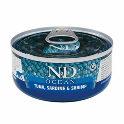 Farmina (Фарміна) N&D Ocean Grain Free Cat Adult Tuna, Sardine & Shrimp Беззерновий вологий корм з тунцем, сардиною і креветками для котів і кішок