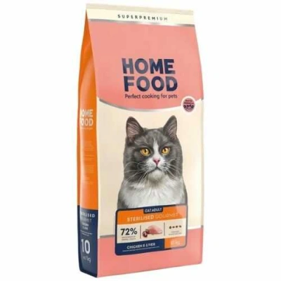 Home Food (Хоум Фуд) Cat Adult Sterilised Gourmet Chicken & Liver Сухий корм з куркою і печінкою для вибагливих у їжі стерилізованих котів і кішок