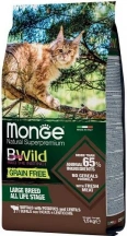 Monge (Монж) Cat BWild Grain Free Buffalo Беззерновой корм для кошек крупных пород с мясом буйвола Monge (Монж) Cat BWild Grain Free Buffalo Беззерновий корм для котів і кішок великих порід з м'ясом буйвола img