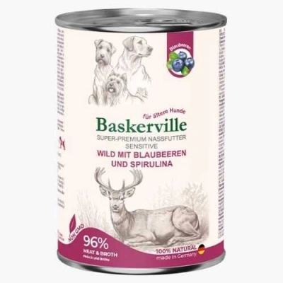 Baskerville (Баскервіль) Super Premium Dog Senior Sensitive Venison & Blueberry Беззернові консерви з олениною для літніх собак з чутливим травленням