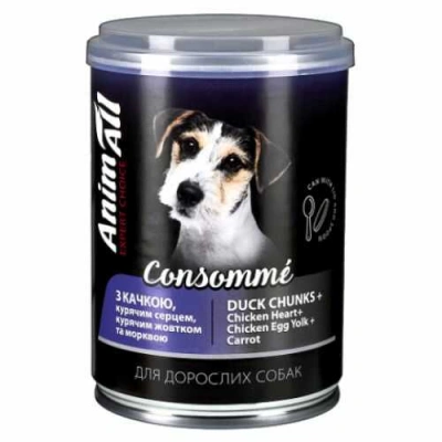 AnimAll (ЕнімАлл) Consome Dog Adult Duck & Chicken Heart, Yolk Вологий корм з качкой, курячим сердцем та курячимм жовтком для дорослих собак