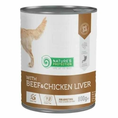 Natures Protection (Натур Протекшн) Dog Adult All Breeds Beef & Chicken Liver Беззерновий вологий корм з яловичиною та курячою печінкою для дорослих собак усіх порід
