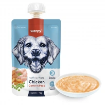 Wanpy (Ванпі) Dog Chicken Carrot & Pea Рідкий корм крем-пюре з куркою, морквою і горошком для собак img