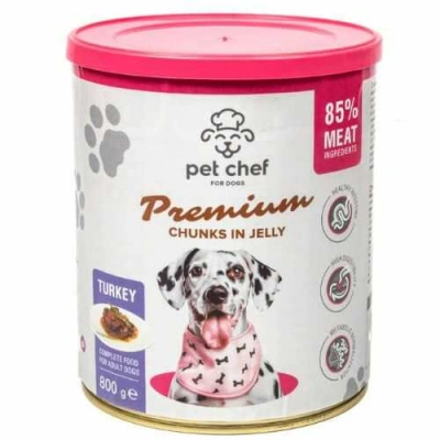 Pet Chef (Пет Шеф) Dog Adult Chunks in Jelly Turkey Вологий корм з індичкою в желе для дорослих собак різних порід
