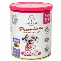 Pet Chef (Пет Шеф) Dog Adult Chunks in Jelly Turkey Вологий корм з індичкою в желе для дорослих собак різних порід img