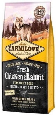 ВИВОДИТЬСЯ З АСОРТИМЕНТУ Carnilove (Карнілав) Dog Adult Fresh Chicken & Rabbit Беззерновий корм для собак з куркою і кроликом