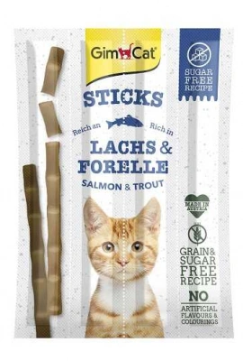 GimCat (ДжимКет) Sticks Salmon & Scallops Беззернові ласощі для кішок, палички з лососем і гребінцями