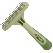 Safari (Сафарі) Dog Rotating Pin Double Row Undercoat Rake Дворядні граблі для підшерстя собак з короткою і середньою шерстю img