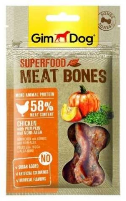 GimDog (ДжимДог) Superfood М'ясні кісточки для собак з куркою, гарбузом та водоростями норі