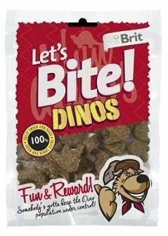 Brit (Брит) Let's Bite Тренувальні ласощі для собак з ягням, Динозаврики