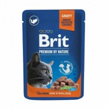 Brit Premium (Бріт Преміум) by Nature Cat Sterelised Salmon Вологий корм з лососем для стерилізованих котів і кішок img