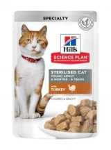 Hills (Хіллс) Young Adult Sterilised Turkey Вологий корм з індичкою для стерилізованих молодих та дорослих кішок, шматочки в соусі img