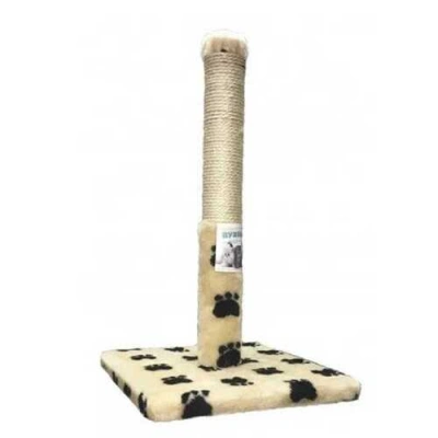 Пухнастики Драпак для котів та кішок Стовпчик на підставці з лапками, джут бежевий