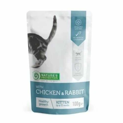 Natures Protection (Натур Протекшн) Kitten Healthy growth Chicken & Rabbit Вологий корм з куркою і кроликом для кошенят
