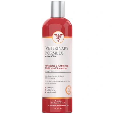 Veterinary Formula (Ветеринарна формула) Advanced Antiseptic & Antifungal Medicated Shampoo Шампунь для лікування грибкових та інших шкірних захворювань у собак і котів