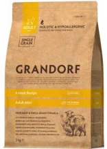 Grandorf (Грандорф) Mini Adult Live Probiotics 4 Мeaт Recipe Беззерновий гіпоалергенний корм 4 вида м'яса для дрібних порід собак з пробіотиками img