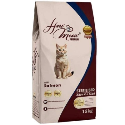 How Meow (Хау Мяу) Cat Adult Sterilised Salmon Сухий корм з лососем для стерилізованих котів і кішок
