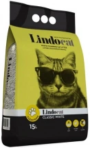 Lindocat (Ліндокет) Classic White Clean Paws Бентонітовий наповнювач для котячого туалету без аромату, з великою гранулою