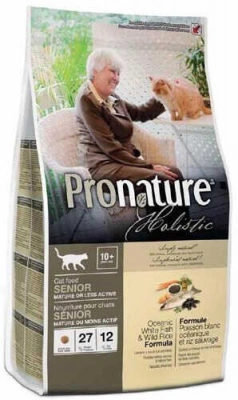 Pronature Holistic (Пронатюр Холістик) Oceanic White Fish & Wild Rice Гіпоалергенний корм для літніх котів і кішок з білою рибою