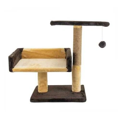 Пухнастики Драпак для котів та кішок з диваном, джут коричневий з бежевим