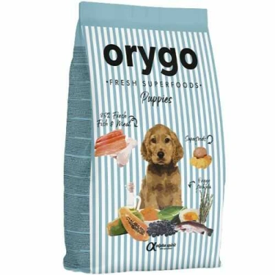 Orygo (Оріго) Puppies All Breeds Salmon & Sweet Potatoe Напіввологий корм з лососем для цуценят різних порід