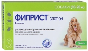 Фіприст Спот-Он Краплі на холку від бліх та кліщів для собак 10-20 кг, 3 шт img
