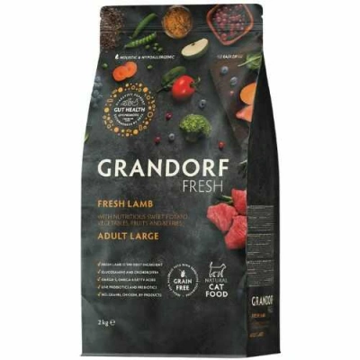 Grandorf (Грандорф) Fresh Cat Adult Large Lamb & Sweet Potato Беззерновий сухий корм з ягням і бататом для дорослих котів великих порід