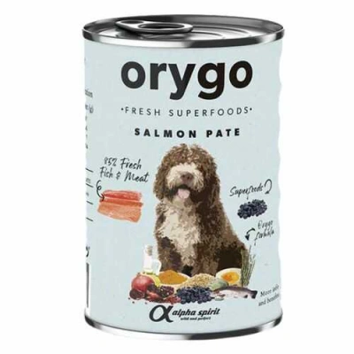 Orygo (Оріго) Pate Dog Adult All Breeds Salmon & Blueberries Повнораціонний паштет з лососем і чорницями для дорослих собак різних порід