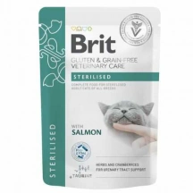 Brit Veterinary Diet (Брит Ветеринари Диет) Sterilised Cat Беззерновая ветеринарная влажная диета с лососем для стерилизованных котов и кошек Brit Veterinary Diet (Бріт Ветерінарі Дієт) Sterilised Cat Беззернова ветеринарна волога дієта з лососем для стерилізованих котів і кішок img