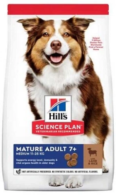 Hills (Хіллс) Mature Adult 7 + Medium Lamb & Rise Корм ​​для собак середніх порід старше 7 років з ягням