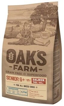 Oaks Farm (Оакс Фарм) Grain Free Adult 6+ All Breed Dogs Salmon Сухий беззерновий корм для дорослих собак старше 6 років з лососем