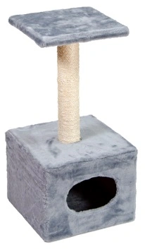Природа Д1 Дряпка с домиком для кошек, серая