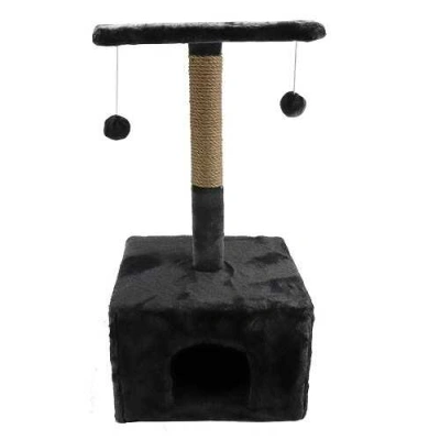 Пухнастики Драпак для котів та кішок Будиночок з полицею, графіт