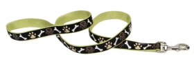 Coastal (Костал) Pet Attire Ribbon Нейлоновий повідець для собаки, 1,6 см/1,8 м коричневі лапки img