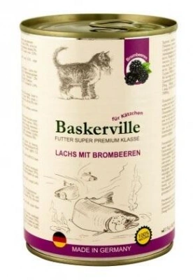 Baskerville (Баскервіль) Kitten Беззернові консерви для кошенят з лососем та ожиною