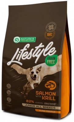 Natures Protection (Натур Протекшн) Lifestyle Grain Free Junior Salmon & Krill Беззерновий корм для цуценят і юніорів з лососем