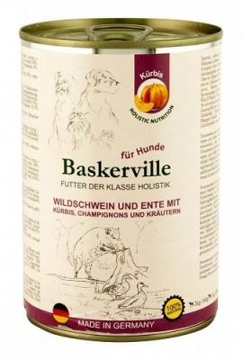 Baskerville (Баскервіль) Holistic Беззернові консерви для собак з кабаном та качкою 400 гр